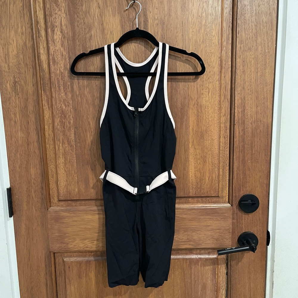 Black and blush Sleeveless Jumpsuit